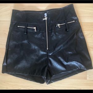Faux Leather Hot Pants